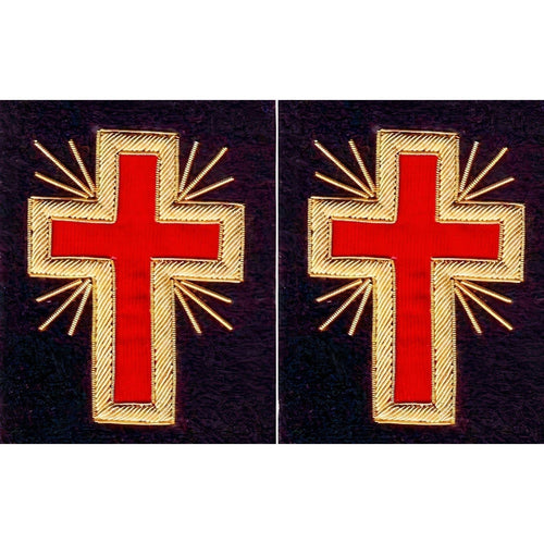 Riaz Impex Masonic Regalia Accessories Past Commander Knights Templar Frock Coat Sleeve Patch – Bullion Embroidery