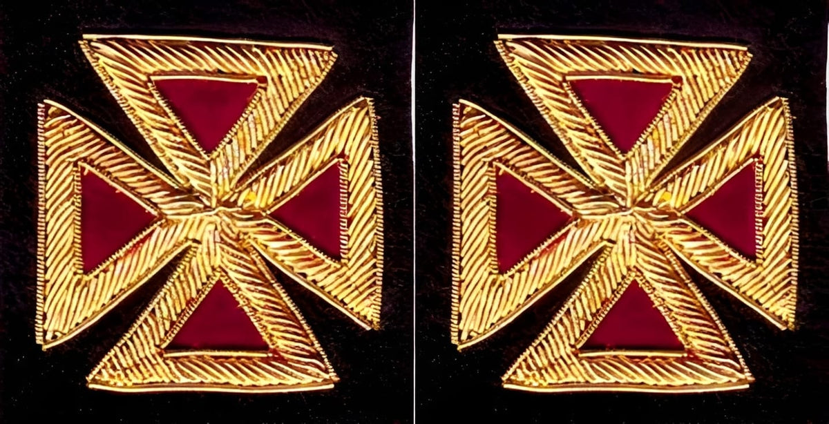 Riaz Impex Masonic Regalia Accessories Past Grand Commander Knights Templar Frock Coat Sleeve Patch – Bullion Embroidery