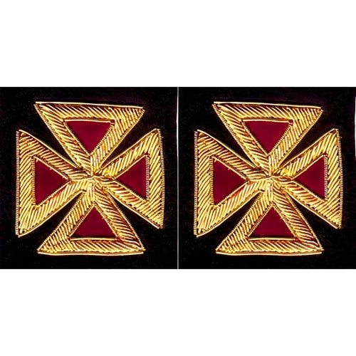Riaz Impex Masonic Regalia Accessories Past Grand Commander Knights Templar Frock Coat Sleeve Patch – Bullion Embroidery