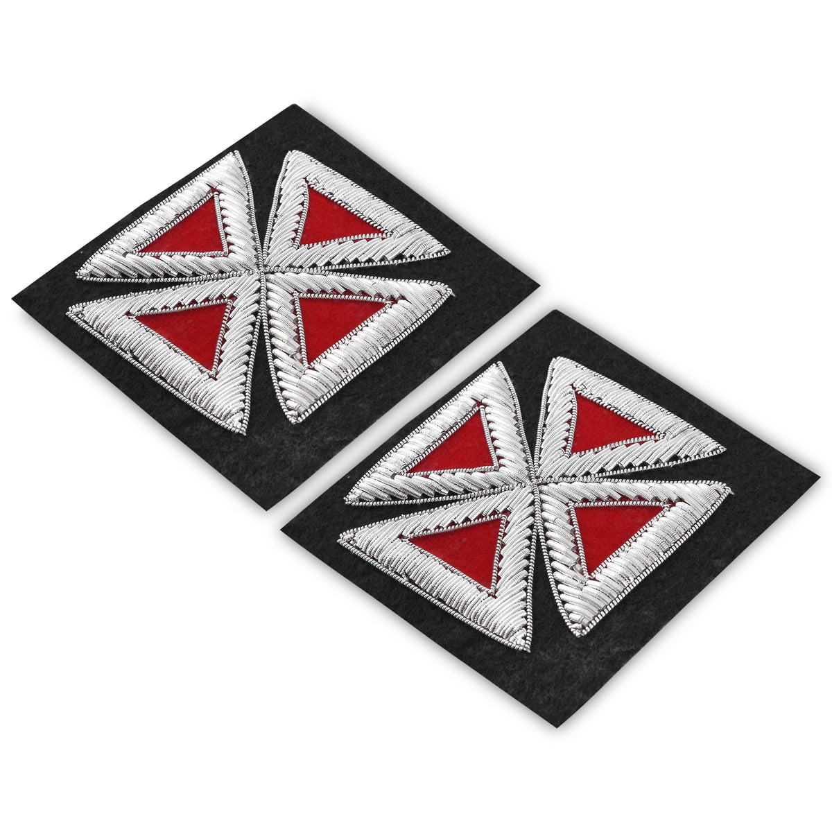 Riaz Impex Masonic Regalia Accessories Past Grand Master Knights Templar Patch – Embroidered Silver & Red