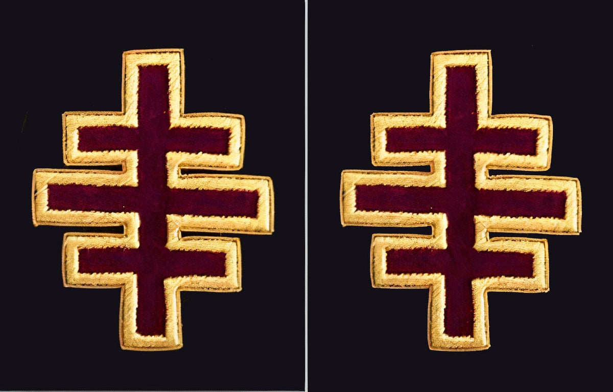 Riaz Impex Masonic Regalia Accessories Past Most Eminent Grand Master Grand Encampment Knights Templar Frock Coat Sleeve Patch – Bullion Embroidery