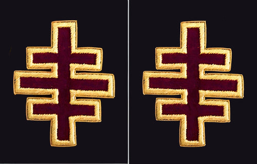 Riaz Impex Masonic Regalia Accessories Past Most Eminent Grand Master Grand Encampment Knights Templar Frock Coat Sleeve Patch – Bullion Embroidery