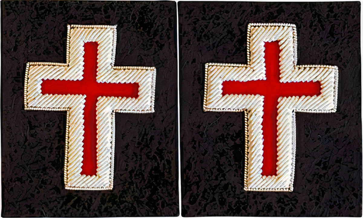 Riaz Impex Masonic Regalia Accessories Sir Knight Cross Knights Templar Frock Coat Sleeve Patch – Bullion Embroidery