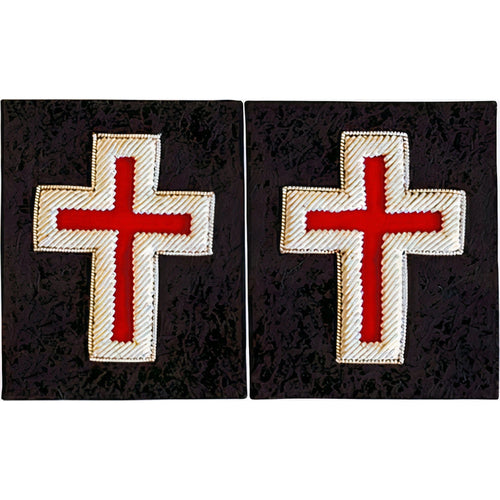 Riaz Impex Masonic Regalia Accessories Sir Knight Cross Knights Templar Frock Coat Sleeve Patch – Bullion Embroidery