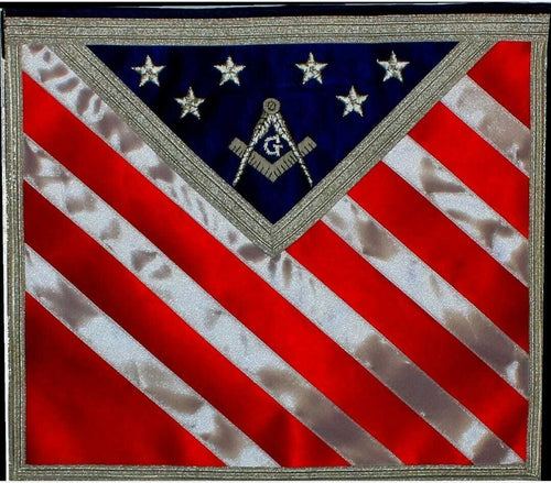 RIAZ IMPEX MASONIC REGALIA AMERICAN Blue Lodge Patriotic Masonic Freemason U.S. Flag APRON HAND MADE