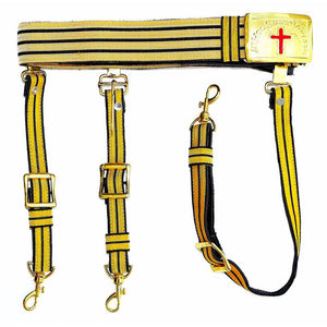 Riaz Impex Masonic Regalia Belts Past Commander Knights Templar Regalia Belt – Black & Gold Lace