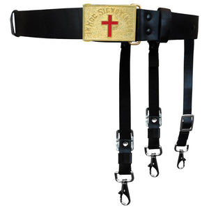 Riaz Impex Masonic Regalia Belts Past Commander Knights Templar Regalia Belt – Leather