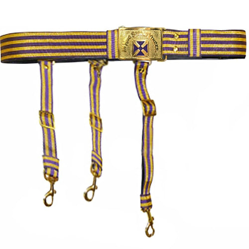 Riaz Impex Masonic Regalia Belts Past Grand Commander Knights Templar Regalia Belt – Purple & Gold