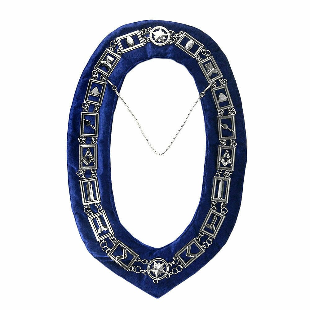 RIAZ IMPEX MASONIC REGALIA BLUE LODGE Masonic Collar Chain Fellow Craft Silver Working Tools 10 Pcs Bundle
