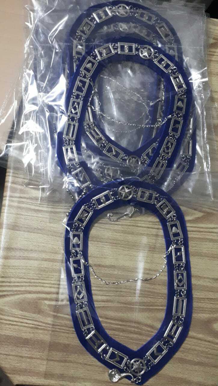 RIAZ IMPEX MASONIC REGALIA BLUE LODGE MASONIC OFFICER APRONS +CHAIN COLLAR + JEWELS + GLOVES LOT OF 12X4