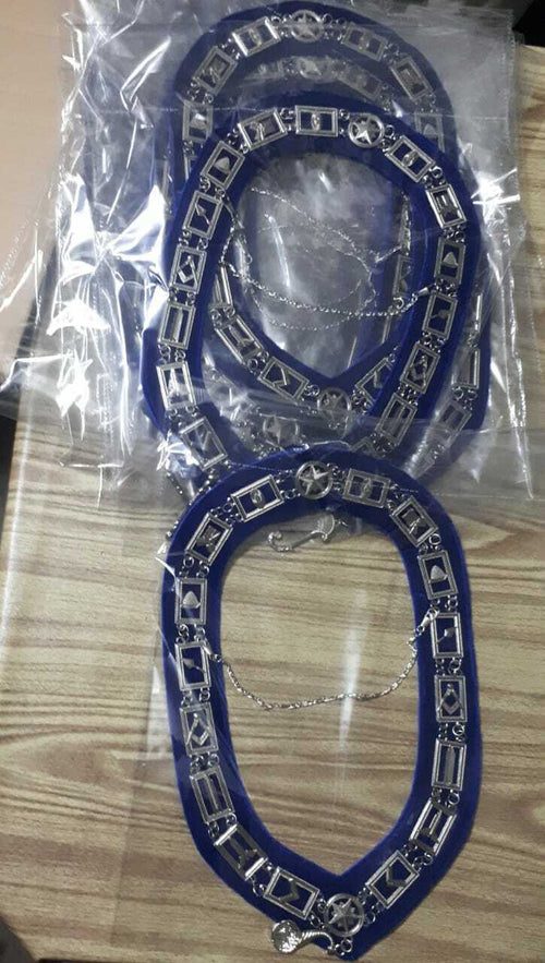 RIAZ IMPEX MASONIC REGALIA BLUE LODGE MASONIC OFFICER APRONS +CHAIN COLLAR + JEWELS + GLOVES LOT OF 12X4