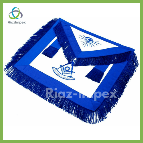 RIAZ IMPEX MASONIC REGALIA BLUE LODGE PAST Master Masonic Square & Compass WITH FRINGE APRON