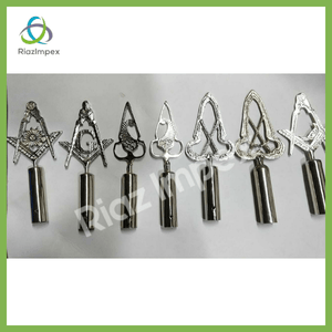 RIAZ IMPEX MASONIC REGALIA BLUE LODGE RODS & TOPS, MM ,Silver Color Freemason Masonic Pole Topper PACK OF 7