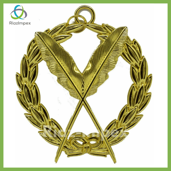 RIAZ IMPEX MASONIC REGALIA Blue Lodge Working Tool Golden Collar Chain Grand Secretary Pendant APRON Packag