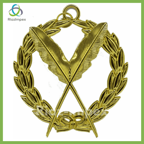 RIAZ IMPEX MASONIC REGALIA Blue Lodge Working Tool Golden Collar Chain Grand Secretary Pendant APRON Packag