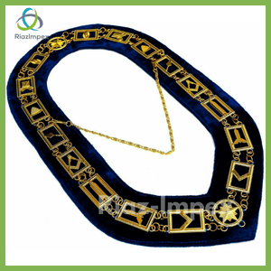 RIAZ IMPEX MASONIC REGALIA Blue Lodge Working Tool Golden Collar Chain + Tyler Sword Pendant Best Quality