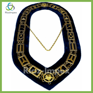 RIAZ IMPEX MASONIC REGALIA Blue Lodge Working Tool Golden Collar Chain + Tyler Sword Pendant Best Quality