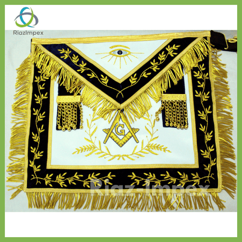 RIAZ IMPEX MASONIC REGALIA HAND EMBROIDED MASONIC LODGE MASTER MASON APRON  BEST QUALITY