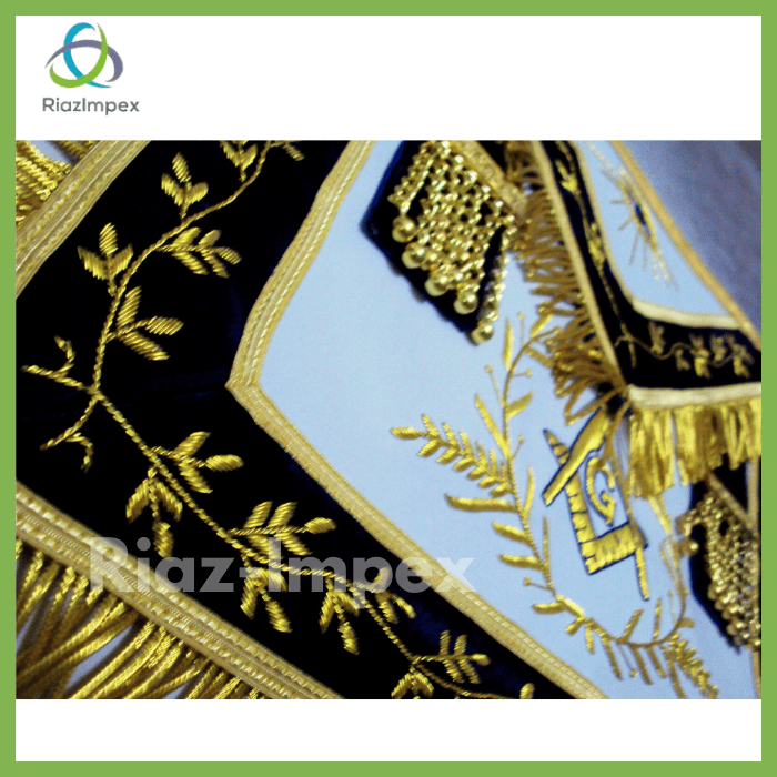 RIAZ IMPEX MASONIC REGALIA HAND EMBROIDED MASONIC LODGE MASTER MASON APRON  BEST QUALITY
