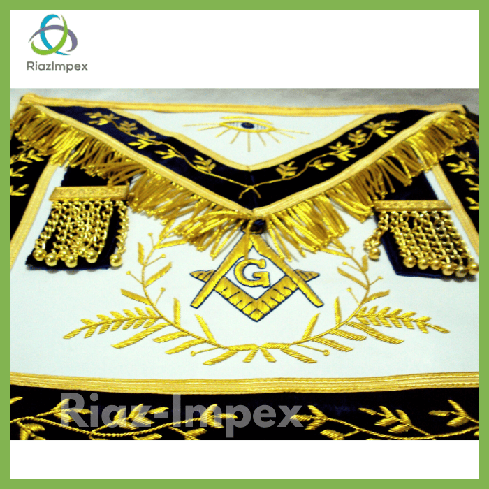 RIAZ IMPEX MASONIC REGALIA HAND EMBROIDED MASONIC LODGE MASTER MASON APRON  BEST QUALITY