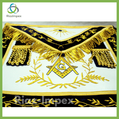 RIAZ IMPEX MASONIC REGALIA HAND EMBROIDED MASONIC LODGE MASTER MASON APRON  BEST QUALITY