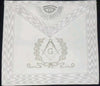 Masonic Master Mason Apron White Hand Embroidered