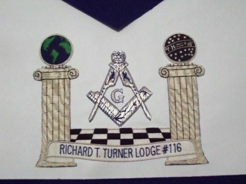 RIAZ IMPEX MASONIC REGALIA HAND EMBROIDER MASONIC BLUE HOUSE MASTER MASON APRON BEST QUALITY