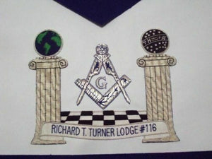 RIAZ IMPEX MASONIC REGALIA HAND EMBROIDER MASONIC BLUE HOUSE MASTER MASON APRON BEST QUALITY