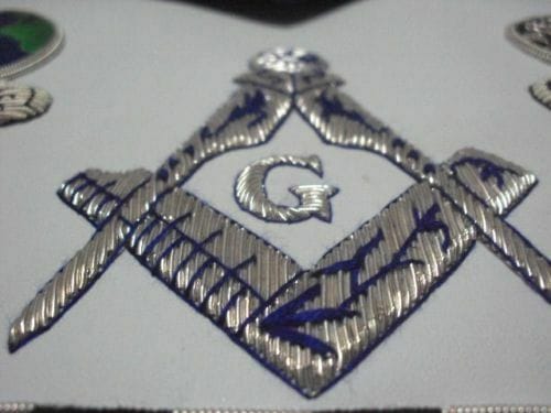RIAZ IMPEX MASONIC REGALIA HAND EMBROIDER MASONIC BLUE HOUSE MASTER MASON APRON BEST QUALITY