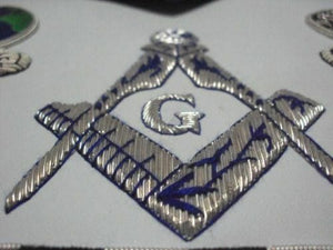 RIAZ IMPEX MASONIC REGALIA HAND EMBROIDER MASONIC BLUE HOUSE MASTER MASON APRON BEST QUALITY