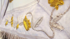 RIAZ IMPEX MASONIC REGALIA HAND EMBROIDER MASONIC GRAND PAST MASTER APRON WHITE BEST QUALITY