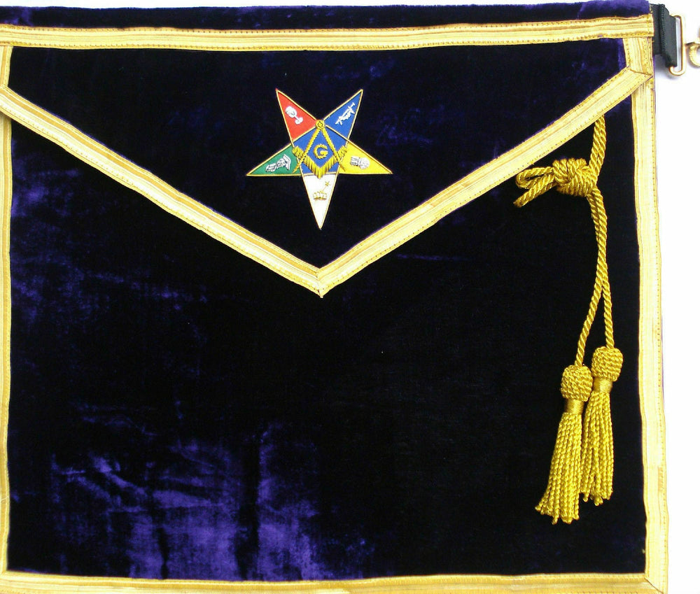 RIAZ IMPEX MASONIC REGALIA HAND EMBROIDER MASONIC OES WORTHY PATRON / MATRON APRON BEST QUALITY