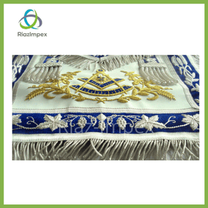 RIAZ IMPEX MASONIC REGALIA HAND EMBROIDER MASONIC Regalia GRAND MASTER PAST MASTER APRON BLUE