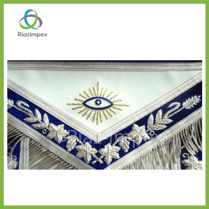 RIAZ IMPEX MASONIC REGALIA HAND EMBROIDER MASONIC Regalia GRAND MASTER PAST MASTER APRON BLUE