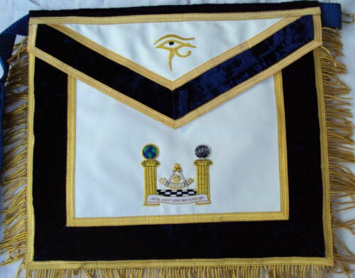 RIAZ IMPEX MASONIC REGALIA HAND EMBROIDERED MASONIC CUSTOM PAST MASTER APRON  GOLD BEST QUALITY