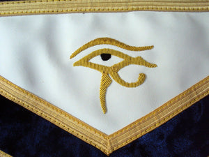 RIAZ IMPEX MASONIC REGALIA HAND EMBROIDERED MASONIC CUSTOM PAST MASTER APRON  GOLD BEST QUALITY