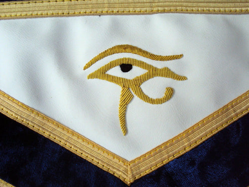 RIAZ IMPEX MASONIC REGALIA HAND EMBROIDERED MASONIC CUSTOM PAST MASTER APRON  GOLD BEST QUALITY