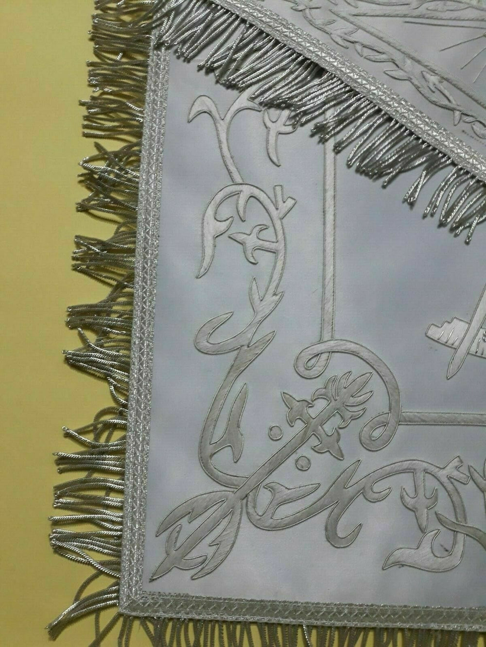 RIAZ IMPEX MASONIC REGALIA HAND EMBROIDERED MASONIC PAST MASTER APRON WHITE, PAST MASTER APRON WHITE