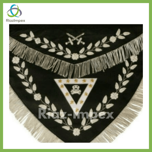 RIAZ IMPEX MASONIC REGALIA KNIGHT TEMPLAR APRONS, York Rite Aprons 100% Lambskin, Masonic Triangular Aprons