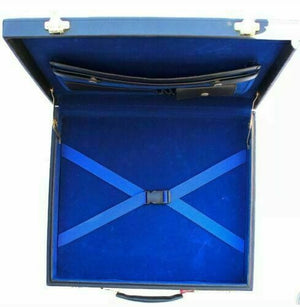 RIAZ IMPEX MASONIC REGALIA LOT OF 13 PCS FREEMASON MASONIC REGALIA APRON HARD CASE BLUE INSIDE BRIEFCASE