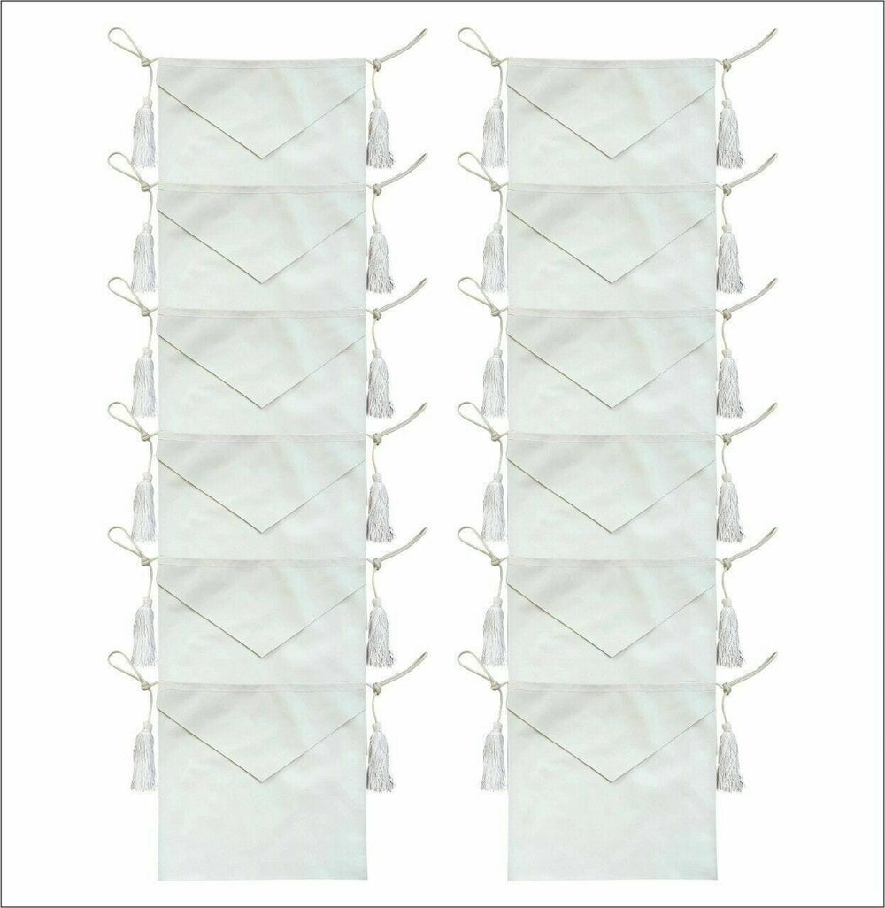 RIAZ IMPEX MASONIC REGALIA MASONIC 100% LAMBSKIN CANDIDATE / ENTERED APPRENTICE SET OF 12 APRON ALL WHITE