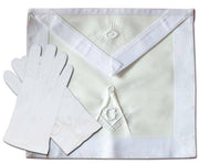 Masonic All White Master Mason Apron Hand Embroidered
