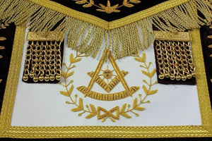RIAZ IMPEX MASONIC REGALIA MASONIC APRON HAND EMBROIDERED GRAND LODGE PAST MASTER PURPLE - Masonic Apron