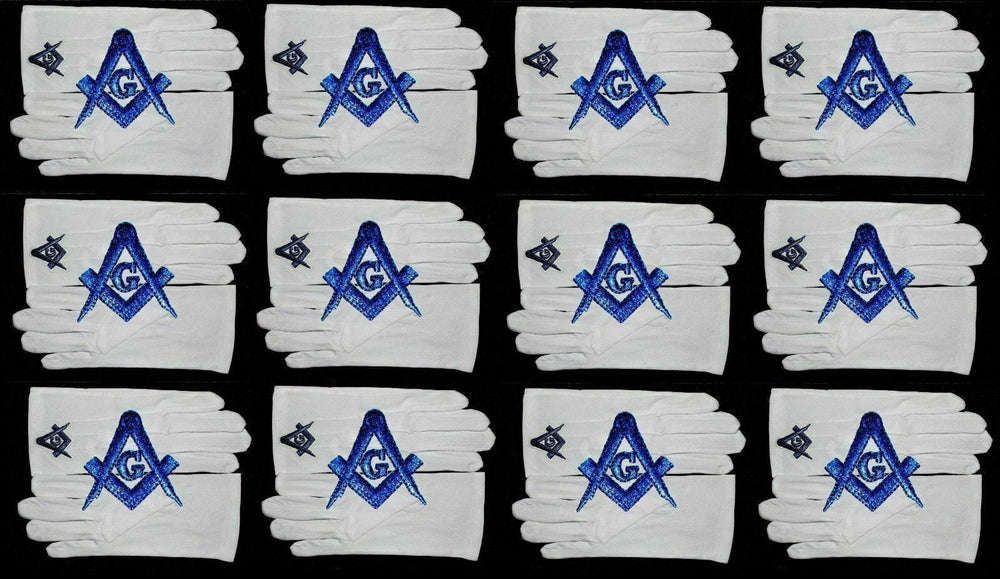 RIAZ IMPEX MASONIC REGALIA Masonic Aprons & Regalia Blue Lodge Officers Chain Collar and Gloves Set of 12