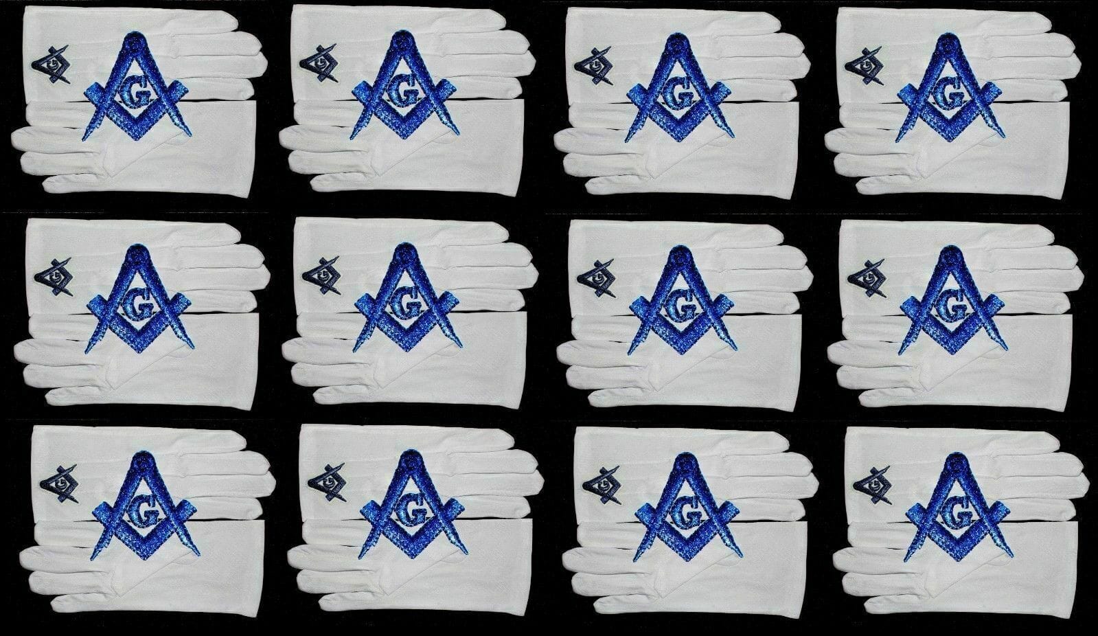 RIAZ IMPEX MASONIC REGALIA Masonic Aprons & Regalia Blue Lodge Officers Chain Collar and Gloves Set of 12