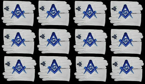 RIAZ IMPEX MASONIC REGALIA Masonic Aprons & Regalia Blue Lodge Officers Chain Collar and Gloves Set of 12