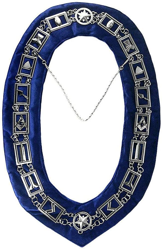 RIAZ IMPEX MASONIC REGALIA Masonic Blue Lodge Free Masons Officer Aprons 12 Chain Collar 12 Jewels 12 Gloves 12 Set of 12X4 Lot