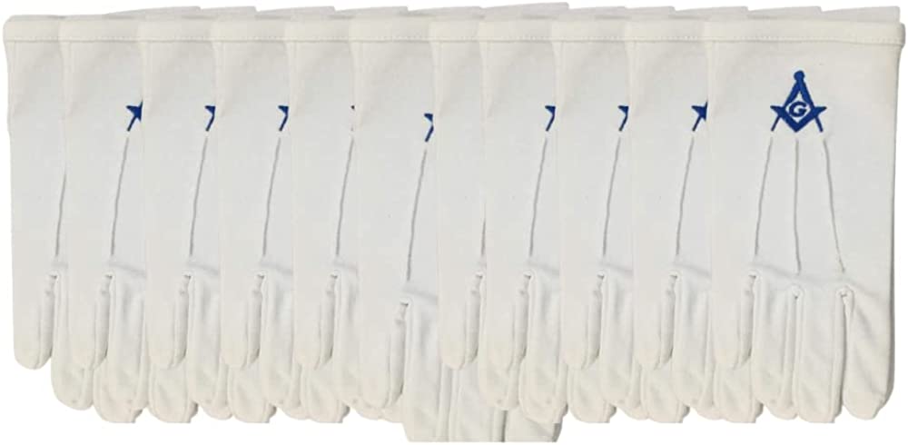 RIAZ IMPEX MASONIC REGALIA Masonic Blue Lodge Free Masons Officer Aprons 12 Chain Collar 12 Jewels 12 Gloves 12 Set of 12X4 Lot