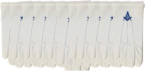 RIAZ IMPEX MASONIC REGALIA Masonic Blue Lodge Free Masons Officer Aprons 12 Chain Collar 12 Jewels 12 Gloves 12 Set of 12X4 Lot