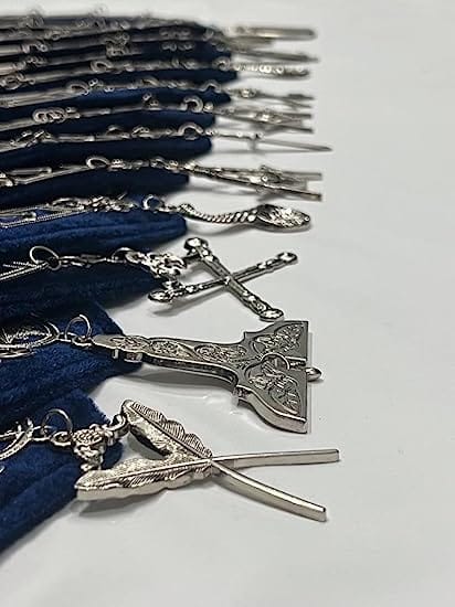RIAZ IMPEX MASONIC REGALIA Masonic Blue Lodge Free Masons Officer Aprons 12 Chain Collar 12 Jewels 12 Gloves 12 Set of 12X4 Lot